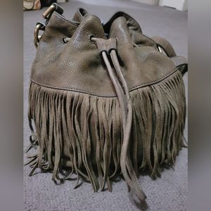 Fossil Jules Large Fringe Drawstring Bag Satchel Crossbody ZB6929386
